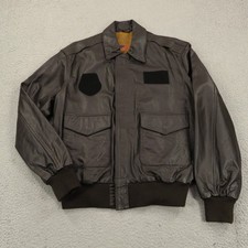 Giacca militare VINTAGE 48R uomo pelle A-2 volantini bomber esercito corpo americano