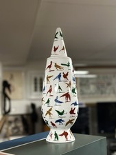 RARO VASO CON COPERCHIO ALESSI TENDENTSE SCULTURA ALESSANDRO MENDINI MILTON GLASER