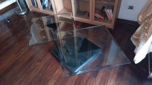 Tavolino cristallo con due - cristallo,