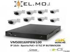 NVR 4K -VM500 16ch Premium+n.8 Telecamere 1.3Mpx ELMO TVCC Antintrusione Allarme