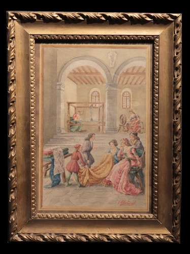 Acquerello carta firmato - su,