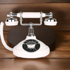 Telefono Antico Vintage Bianco lucido 