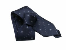 Cravatta seta blu con disegno