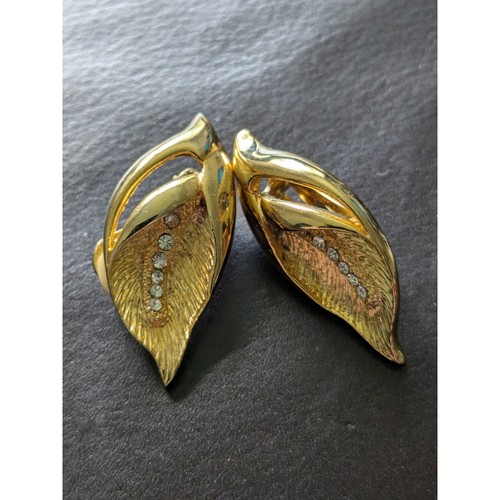 Orecchini vintage foglia oro
