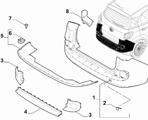 Paraurti posteriore fiat - paraurti,