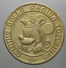 MONETA GETTONE TOPOLINO MINNIE IN PLASTICA DORATA