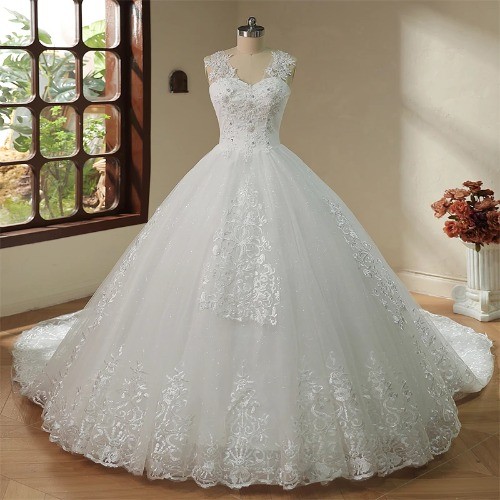 Abito sposa scollo v - ,