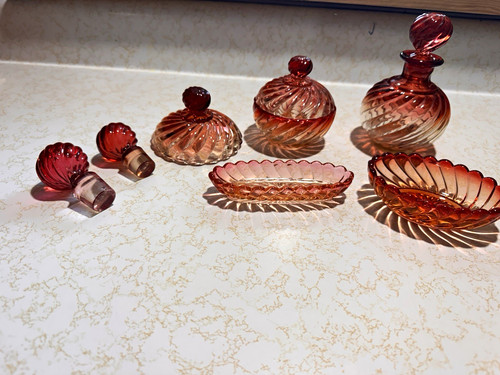 Antico set toeletta cristallo - ,