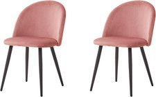 Set Di 2 Sedie Da Pranzo Scandinave, Sedie Da Cucina in Velluto, Sedie Imbottite