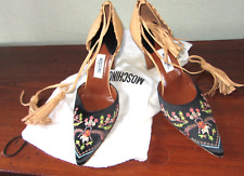 MOSCHINO DECOLTE' IN TESSUTO RICAMATO E PELLE TACCO ALTO TG 37,5 NUOVE