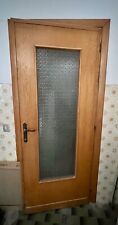 Nr. 7 porte interne in vero legno massello antico con vetro decorato.