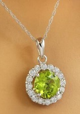 Ciondolo peridoto e diamanti