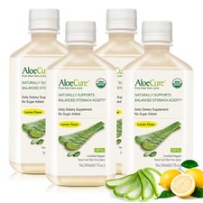 AloeCure USDA Succo di Aloe Vera Biologico Aroma Limone - Prodotto entro 12 Ore di...