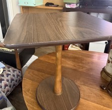 Tavolo moderno metà secolo impiallacciato legno tulipano 17 "H 10" con @ base anni '60