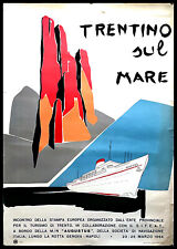 1964 * Manifesto, Poster Originale "Trentino sul Mare - Incontro Stampa Europea"