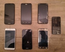 Lotto di 7 telefoni rotti: SAMSUNG, iPhone, Xiaomi, Motorola, Asus
