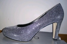 Gabor Decolleté Argento 42.5 Plateau Tacco Festa Party Cerimonia Scarpe Donna