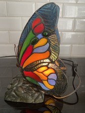 Lampe À Poser Vintage Forme Papillon Style Tiffany Collection Déco Rétro