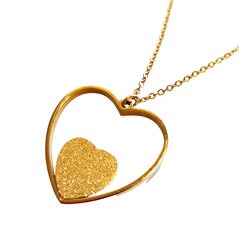 Collana donna acciaio dorato - collana,