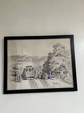 Litografia Frank Serratoni - Funivia famosa in tutto il mondo #42 - San Francisco