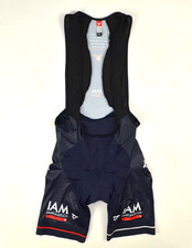 Cuore IAM Team Swiss Switzerland pantaloncini bavaglino ciclismo nero/blu uomo taglia 2XL