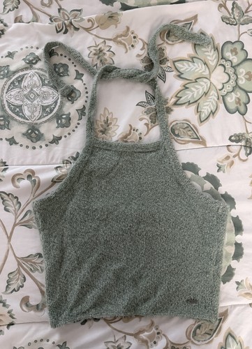 Hollister sage green fuzzy - green,