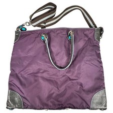 Borsa a tracolla convertibile GABS Firenze Italy viola nylon pelle 