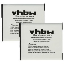 2x Batteria per Sony Cybershot DSC-W610 DSC-W620 DSC-W570 DSC-W630 600mAh 3,6V