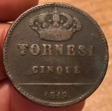 Coin 5 Tornesi 1819, Kingdom