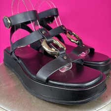 Zara Black Leather Gold