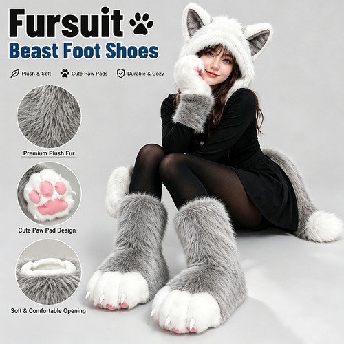 Scarpe zampa gatto peloso - scarpe, di