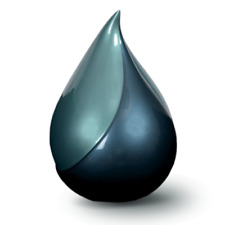 Urna cremazione fibra di vetro cenere lacrima ricordo umano grande funerale resina blu 