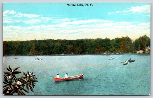 Postcard white lake rowing - postcard,