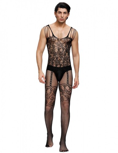 Body uomo catsuit calze - , pizzo