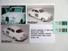 RS126 SAAB 96 n°189 Rallye Monte Carlo 1963 Macchi decal ReStart 1/43 TROFEU