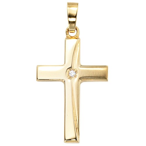 Ciondolo croce con - con, zirconia