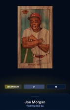 TOPPS BUNT 206 24 - SCHEDA DIGITALE JOE ORGAN LEGGENDARIA 48cc BASE LEGNO ROSSI