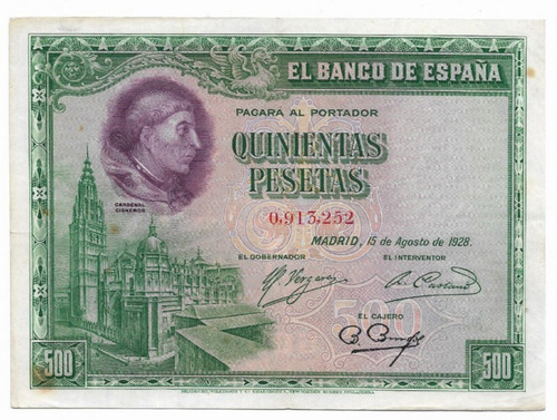 España 500 pesetas - 500, cardenal