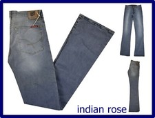 jeans da donna indian rose a zampa elasticizzati vita alta bootcut vintage 42 44