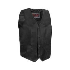 Gilet in pelle nero per