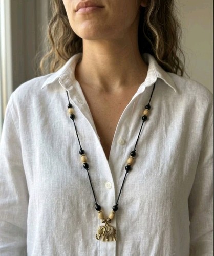 Collana donna elefante ottone - elefante,