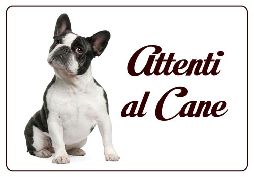 Bulldog francese targa - francese, attenti