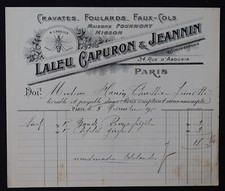 FATTURA PARIS 1910 CRAVATTE