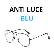 Occhiali Anti Luce Blu Riposanti Filtro per Lavoro Computer Uomo Donna Nero