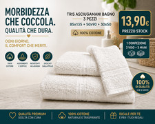 Tris Asciugamani Bagno 3 Pezzi