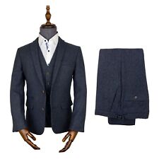 Tuta tweed 3 pezzi blu navy
