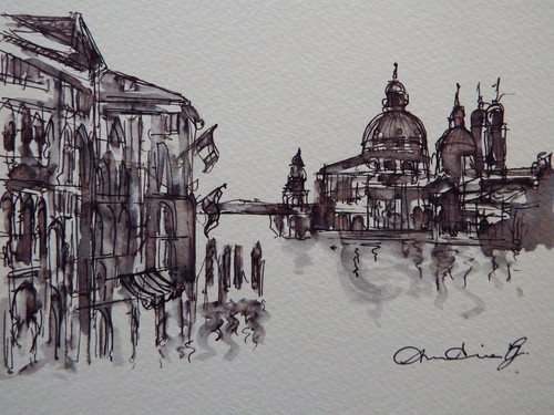 Disegno inchiostro venezia - disegno,