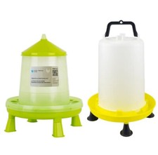 KIT MANGIATOIA 8 Kg ANTISPRECO + ABBEVERATOIO 15 L CON PIEDINI PER POLLI POLLAME