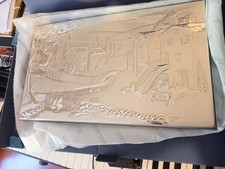 Quadro in laminato argento lavorato in rilievo 