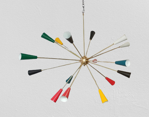 Lampadario sputnik ottone - lampadario,